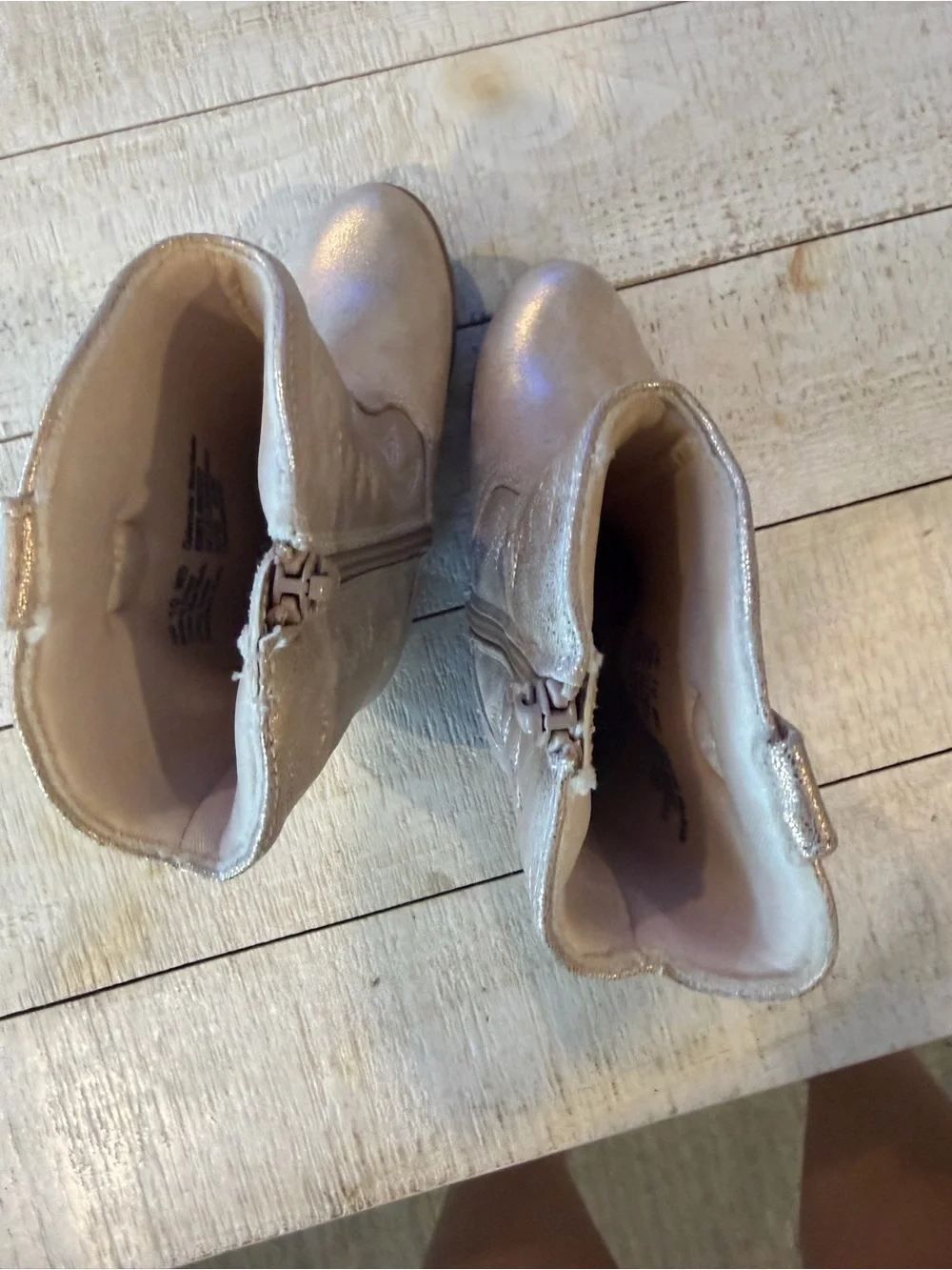 Jumping Beans Shimmer Cowboy Boots in Rose Gold - 10T